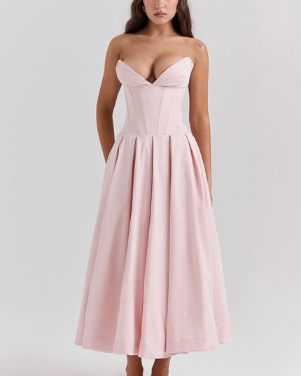 Strapless maxi-jurk met ballerina's