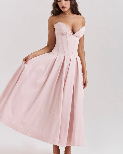 Strapless maxi-jurk met ballerina's