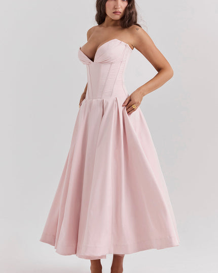 Strapless maxi-jurk met ballerina's