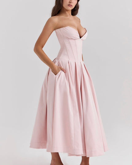 Strapless maxi-jurk met ballerina's