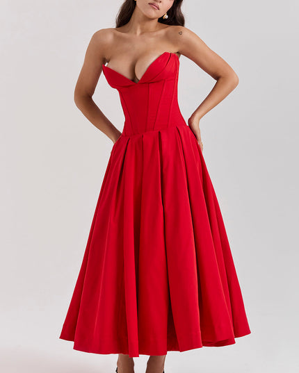 Strapless maxi-jurk met ballerina's