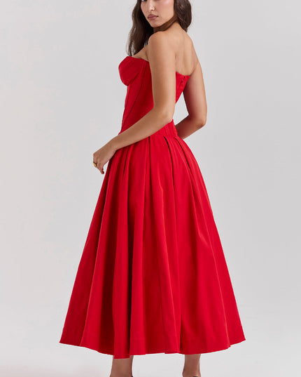 Strapless maxi-jurk met ballerina's