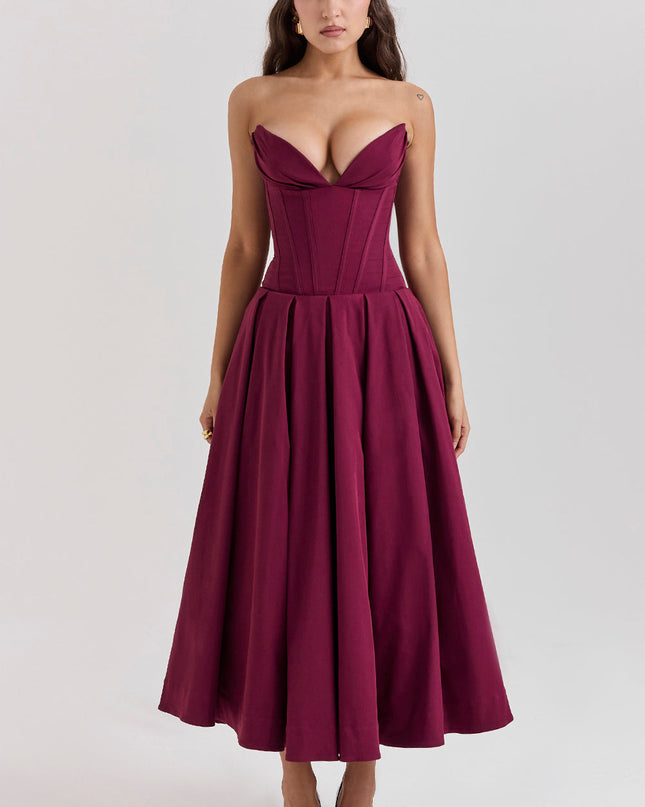Strapless maxi-jurk met ballerina's