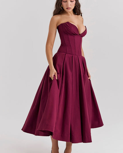 Strapless maxi-jurk met ballerina's