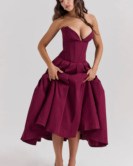 Strapless maxi-jurk met ballerina's