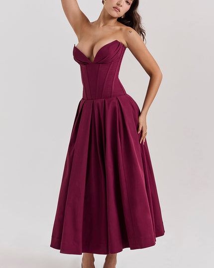 Strapless maxi-jurk met ballerina's