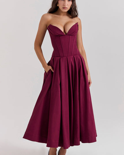 Strapless maxi-jurk met ballerina's