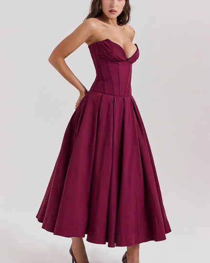 Strapless maxi-jurk met ballerina's