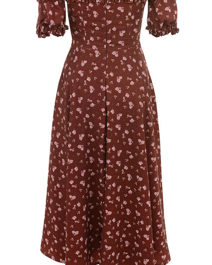 Lange strapless zomerjurk met bloemenmotief