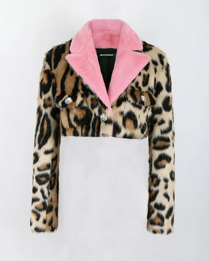 Luipaardblazer in roze