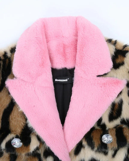 Luipaardblazer in roze