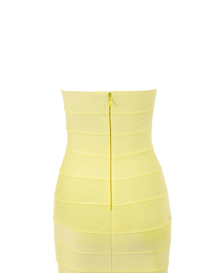 Rugloze halter mini-jurk met boterbloemen