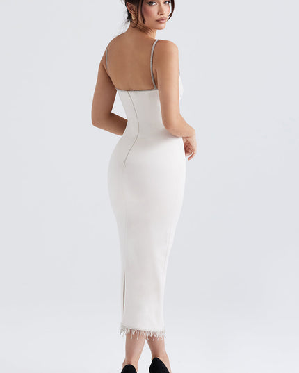 Lange jurk met kristallen details