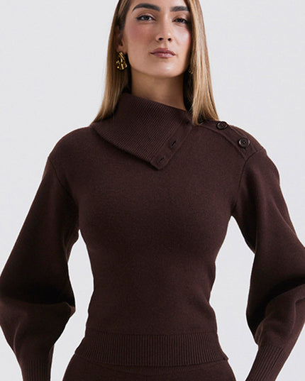 Elegante kasjmiermix trui met broek