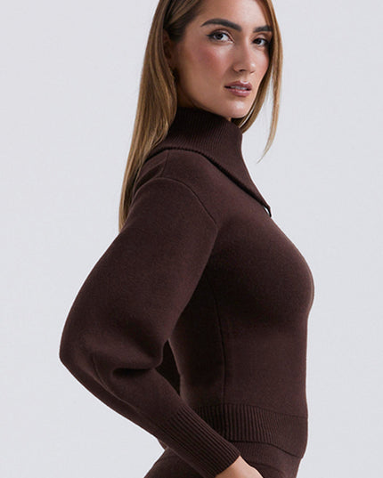 Elegante kasjmiermix trui met broek