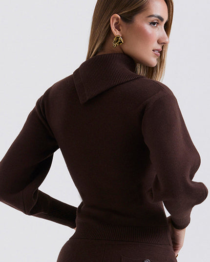 Elegante kasjmiermix trui met broek