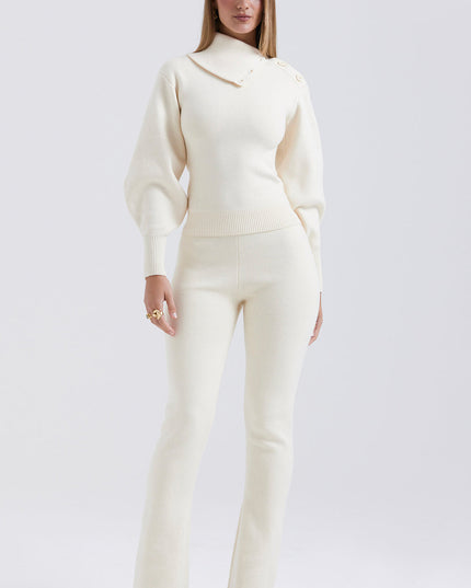 Elegante kasjmiermix trui met broek