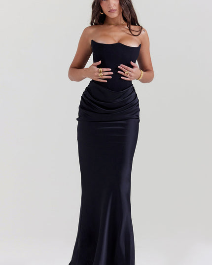 Strapless maxi-jurk met top