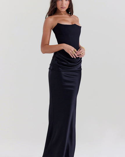 Strapless maxi-jurk met top