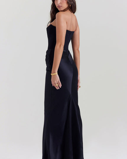 Strapless maxi-jurk met top