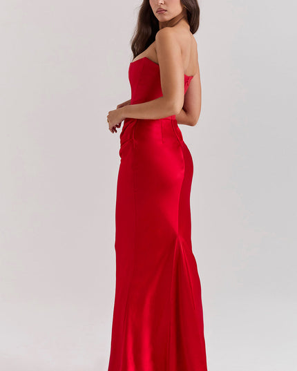 Strapless maxi-jurk met top
