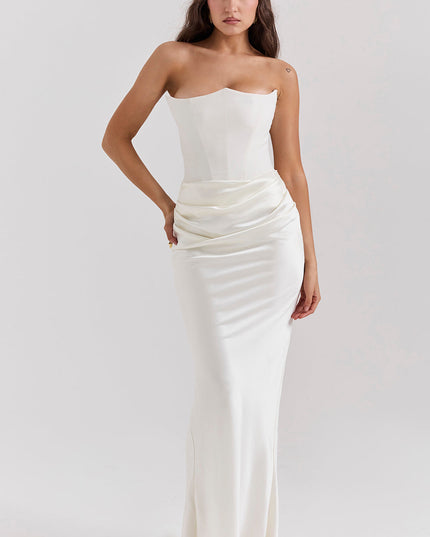 Strapless maxi-jurk met top