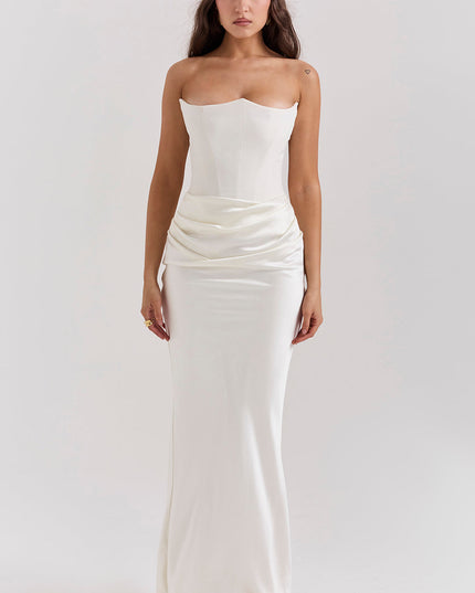 Strapless maxi-jurk met top