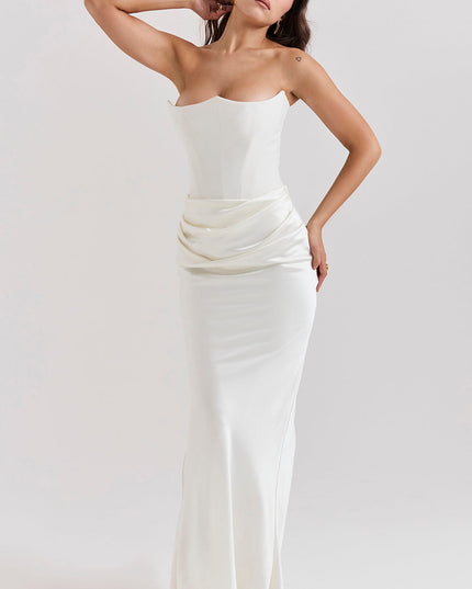 Strapless maxi-jurk met top