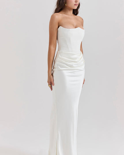 Strapless maxi-jurk met top