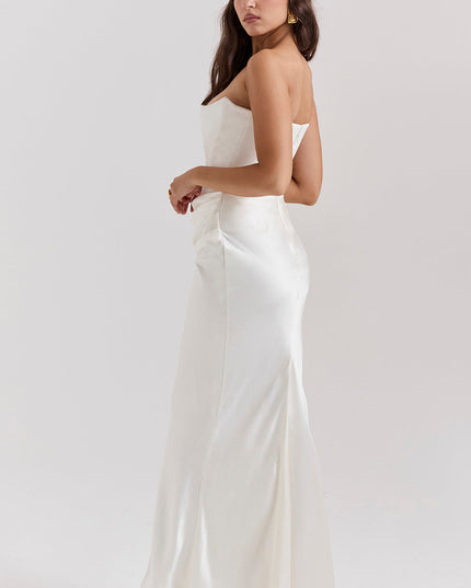 Strapless maxi-jurk met top