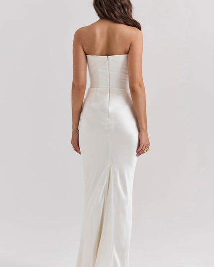 Strapless maxi-jurk met top