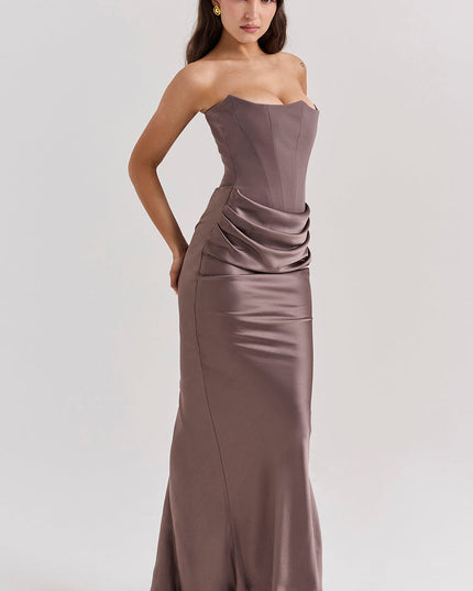 Strapless maxi-jurk met top