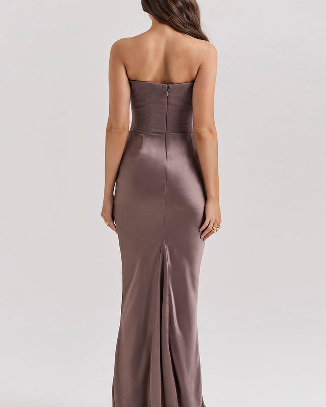 Strapless maxi-jurk met top
