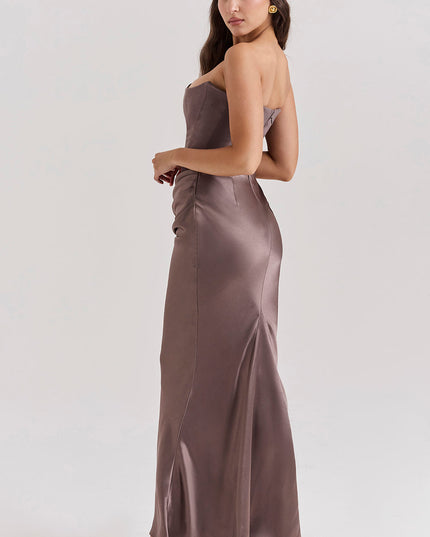 Strapless maxi-jurk met top