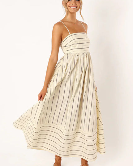 Gestreepte casual lange jurk