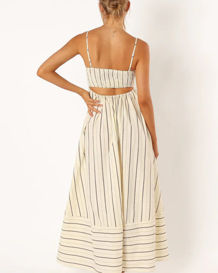 Gestreepte casual lange jurk