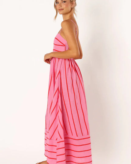 Gestreepte casual lange jurk