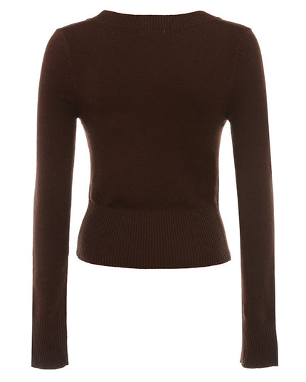 Top en broek van chocoladekleurige kasjmiermix