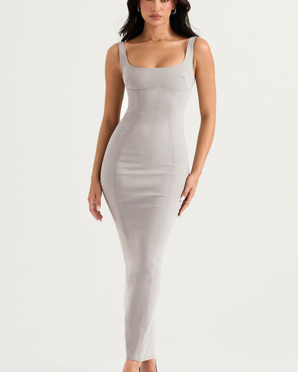 Rokerige bodycon lange jurk
