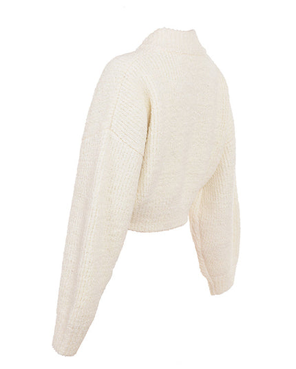 Gebreid crèmekleurig warm vest