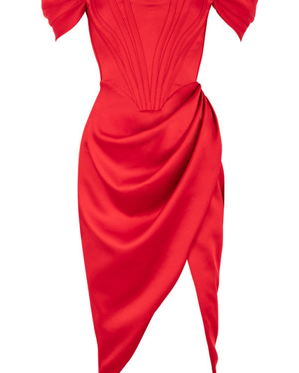 Elegante jurk met satijnen bandjes