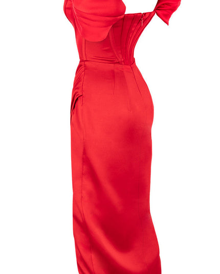 Elegante jurk met satijnen bandjes