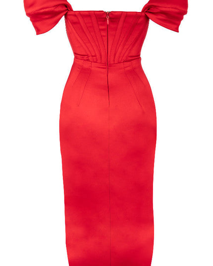 Elegante jurk met satijnen bandjes