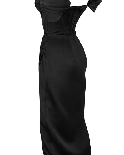 Elegante jurk met satijnen bandjes