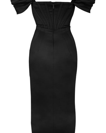 Elegante jurk met satijnen bandjes