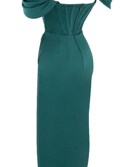 Elegante jurk met satijnen bandjes