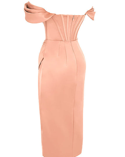 Elegante jurk met satijnen bandjes