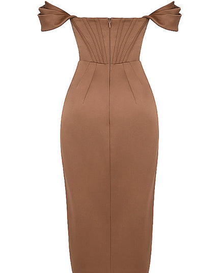 Elegante jurk met satijnen bandjes