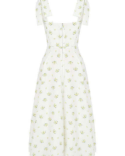Bloemen midi-zonjurk