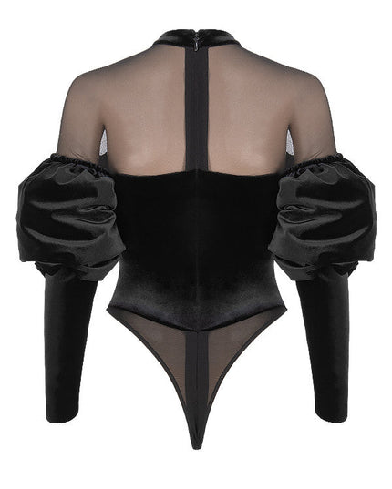 Zwarte bodysuit met elegant v-design